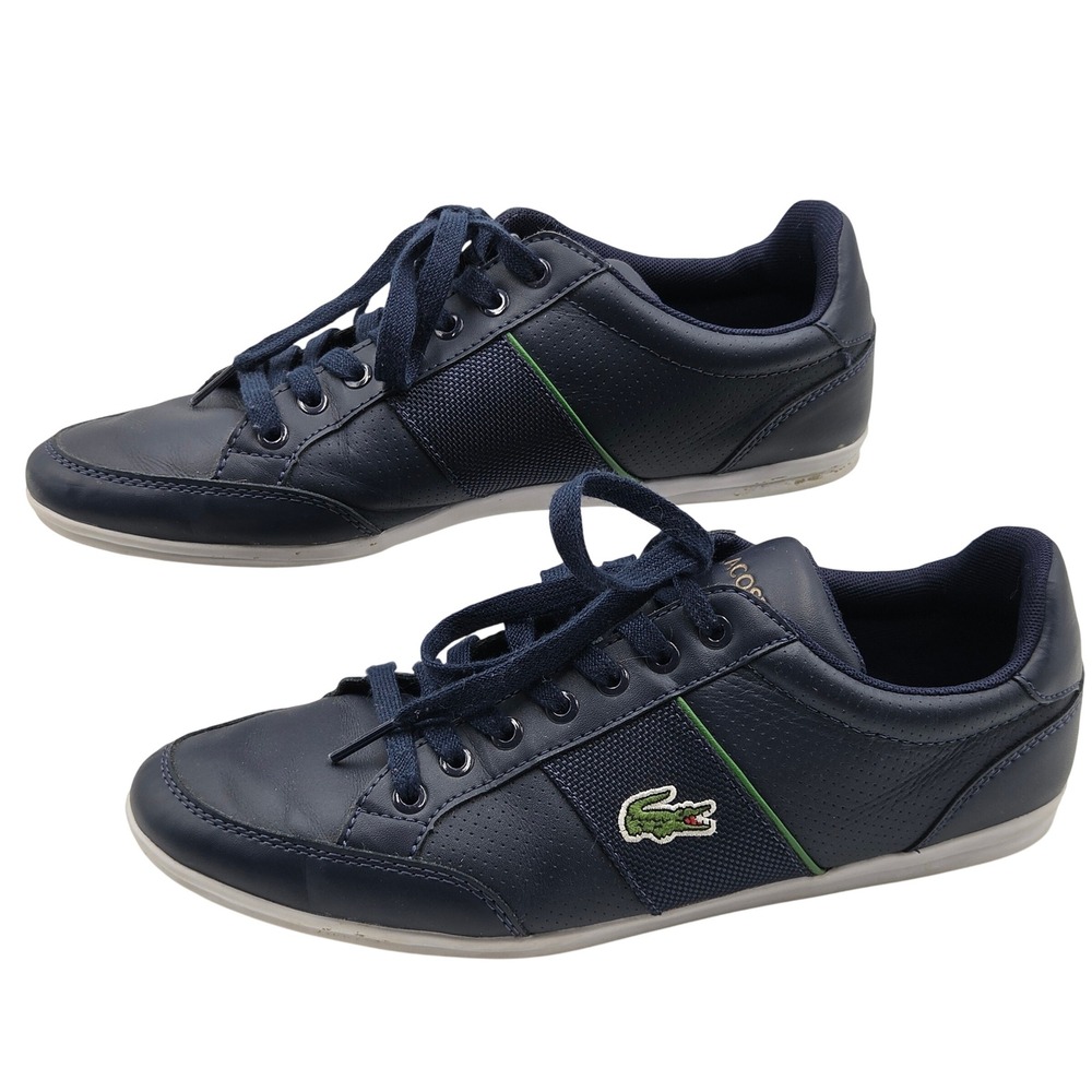 Lacoste Nivolor 0721 1P CMA Low-Top Sneakers Mens 7 Navy Blue Leather Mesh